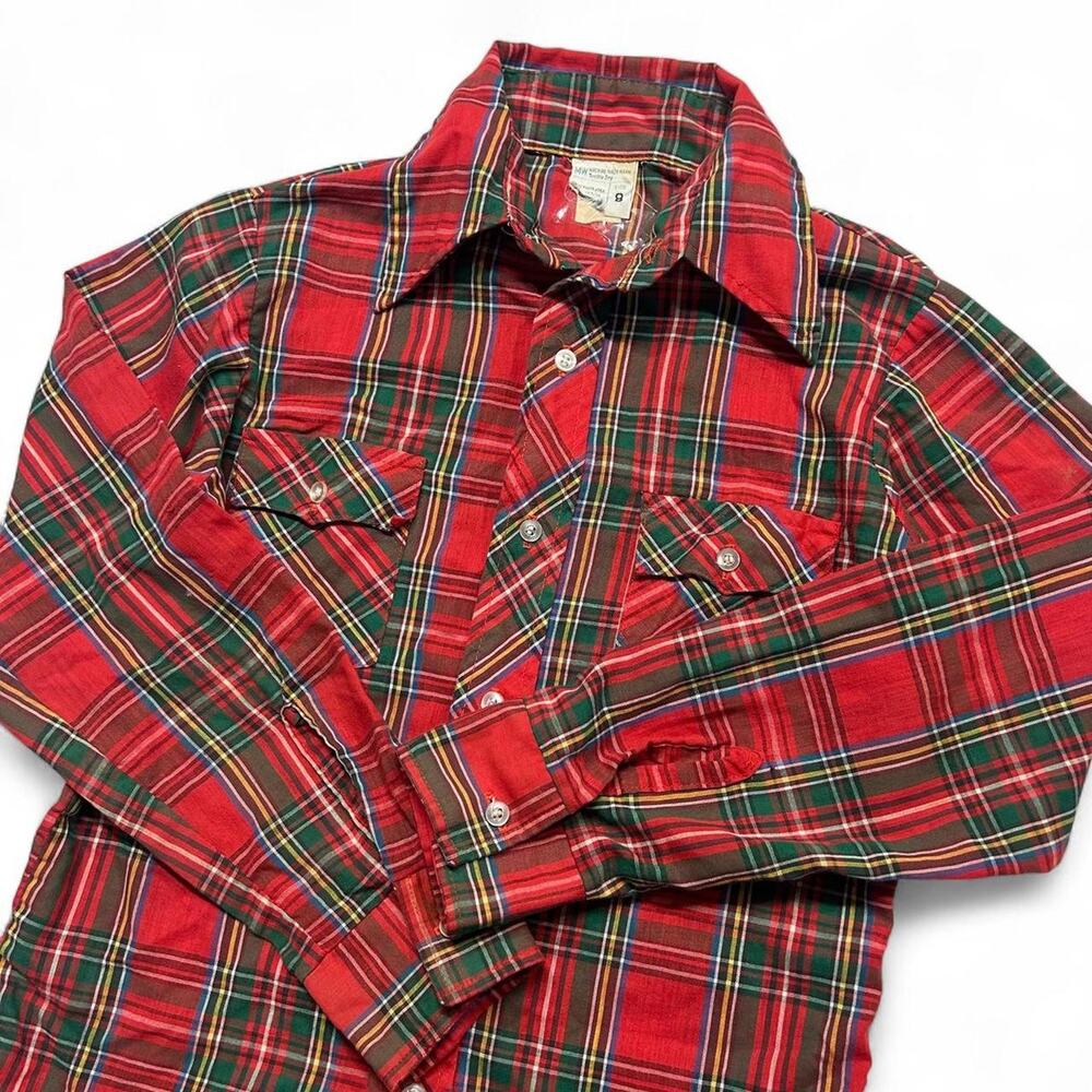 Vintage 70s red plaid western